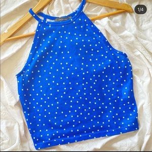 Primark blue polka dots top